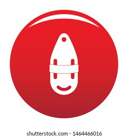 Plastic bobber icon. Simple illustration of plastic bobber vector icon for any design red