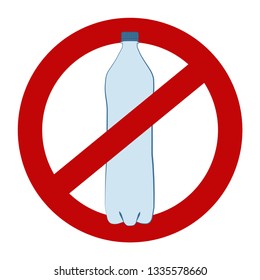 plastic bottle, badge is forbidden