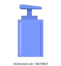 Plastic bottle with the batcher with liquid antibacterial soap dispenser. Liquid washing, cleaning means. In flat style a vector. Moisturizing sanitizer.For clarification and dizenfektion of skin