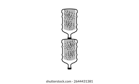 plastic bottle bee hive, black isolated silhouette
