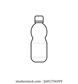 Plastic bottle black icon template. Vector flat style sign illustration