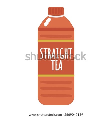 Plastic bottle of black tea (straight tea) illustration material 