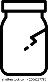 plastic bottle broken vector thin line icon