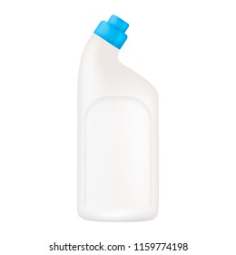 Plastic bottle of chemical cream mockup. Realistic illustration of plastic bottle of chemical cream vector mockup for web design isolated on white background