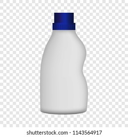 Plastic bottle cleaner mockup. Realistic illustration of plastic bottle cleaner vector mockup for on transparent background