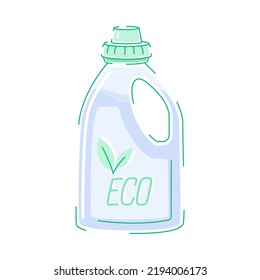 Plastic Bottle with Cleaning Detergent as Domestic Disinfectant for Washing Vector Illustration