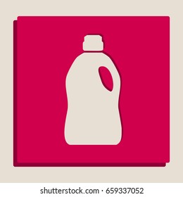 Plastic bottle for cleaning. Vector. Grayscale version of Popart-style icon.