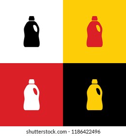 Plastic bottle for cleaning. Vector. Icons of german flag on corresponding colors as background.