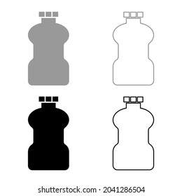 Plastic bottle Cleanser set icon grey black color vector illustration flat style image