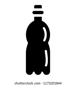 
Plastic bottle containing  liquid beverage in it, bottle  
