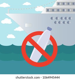 A plastic bottle in the deny sign