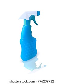 Plastic bottle with detergent. Wash Windows and glass. Vector illustration.