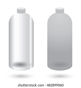 Plastic bottle with dispenser design on white background.