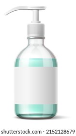 Dispensador de botellas plásticas pomp mofa en blanco realista