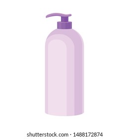 Plastic bottle with dispenser. Vector illustration on a white background.