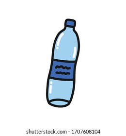 plastic bottle doodle icon, vector illustration