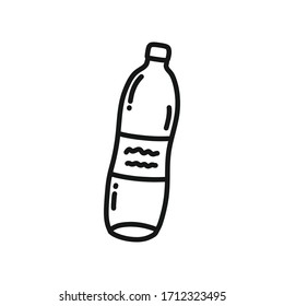 plastic bottle doodle icon, vector illustration