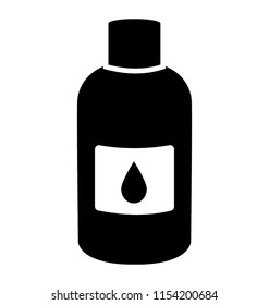 
Plastic bottle with a driblet stricker showcasing icon for oil 

