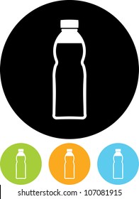 Plastic bottle with drink - Vector icon isolated