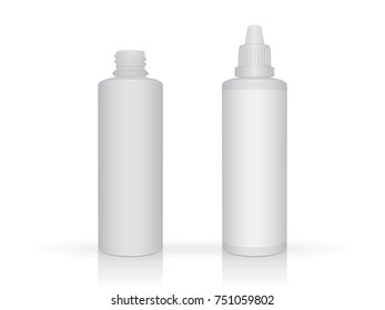 plastic bottle is easy to change colors mock up vector template