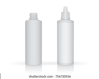 plastic bottle is easy to change colors mock up vector template