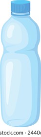 Plastic bottle. Empty blue container for fresh drink isolated on white background