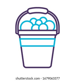 plastic bottle with foam line style vector illustration design