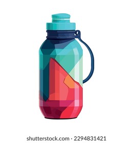 plastic bottle with fresh drinking water icon isolated