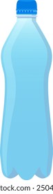 Plastic bottle with fresh water. Pure blue drink