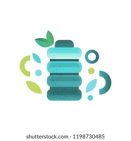 Plastic bottle of fresh water vector Illustration on a white background