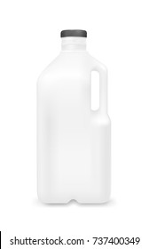 Plastic bottle with handle for milk and juice.