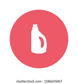 Plastic bottle with handle. Simple vector icon. Automobile-related goods. Consumer goods. Commodities.