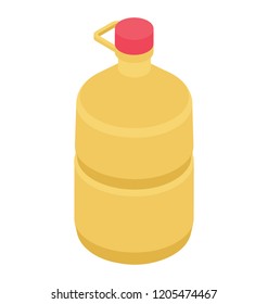
A plastic bottle having cooking oil 
