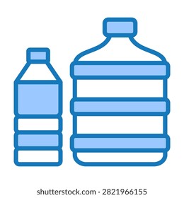 Plastic Bottle Icon Blue Dualtone Design Vector Illustration