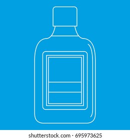 Plastic bottle icon blue outline style isolated vector illustration. Thin line sign