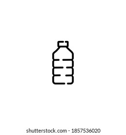Plastic bottle icon. Ecology icon. Simple, flat, black, outline.