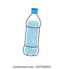 Plastic bottle icon. Empty glass or plastic bottle silhouette. Vector illustration.