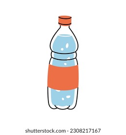Plastic bottle icon. Empty glass or plastic bottle silhouette. Vector illustration.