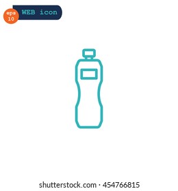  Plastic bottle icon flat.
