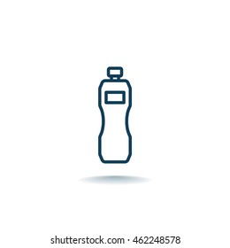  Plastic bottle icon flat.