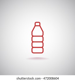  Plastic bottle icon flat