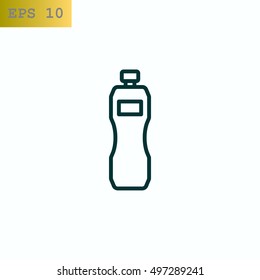  Plastic bottle icon flat.