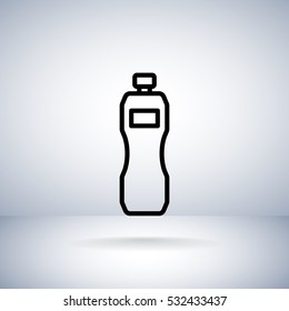  Plastic bottle icon flat.