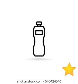  Plastic bottle icon flat.