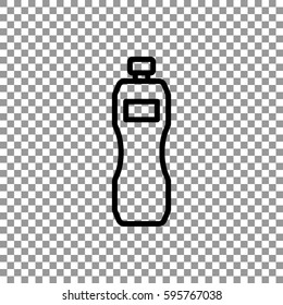  Plastic bottle icon flat.