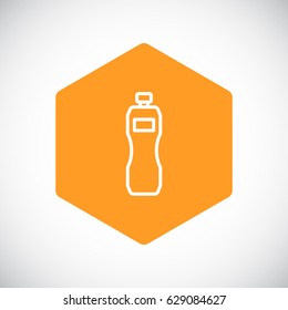  Plastic bottle icon flat.