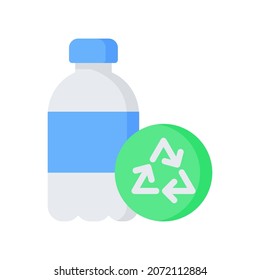 Icono de botellas plásticas, Icono de icono plano, Ilustración vectorial de estilo, Adecuado para sitio web, aplicación móvil, impresión, presentación, infografía y cualquier otro proyecto.