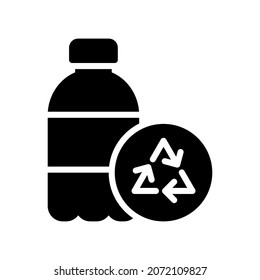 Icono de botellas plásticas, Ilustración vectorial de ícono de estilo glifo, Adecuado para sitio web, aplicación móvil, impresión, presentación, infografía y cualquier otro proyecto.