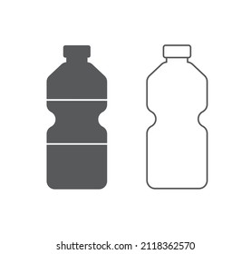 Icono de botella de plástico aislado en fondo blanco. Icono de botella de agua para sitios web, aplicación móvil. Ilustración vectorial.