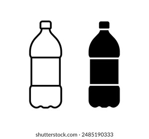 Plastic bottle icon isolated on white background.